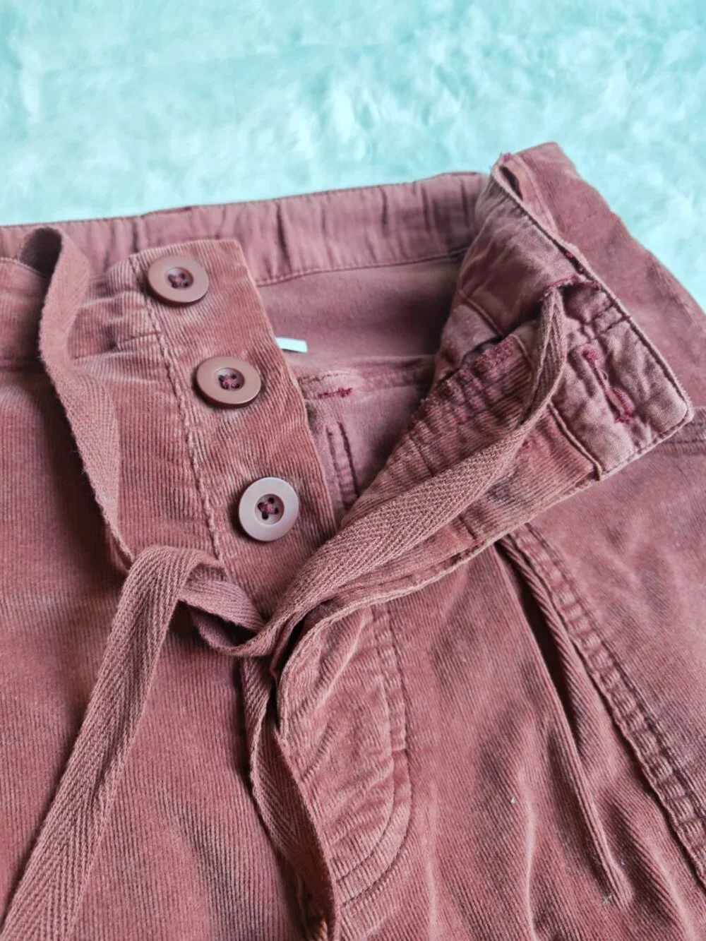 Free People Bay To Breakers Corduroy Cargo Pants XS Russet Red Utility Drawstrin